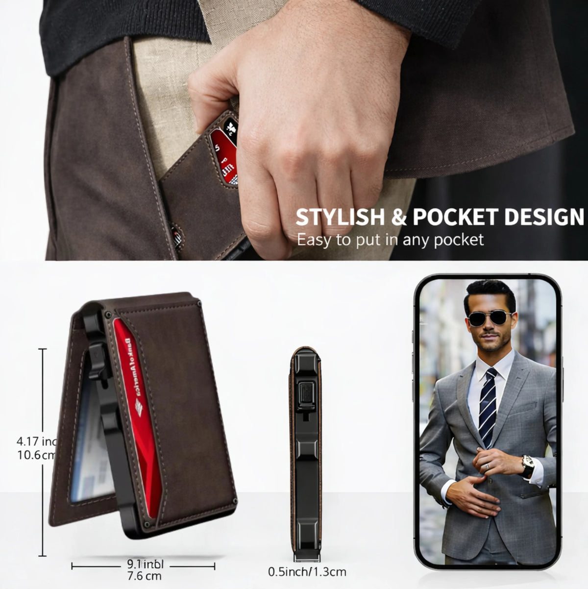 The Ultimate Smart Pop-Up Wallet: Slim, Secure, & RFID Protected
