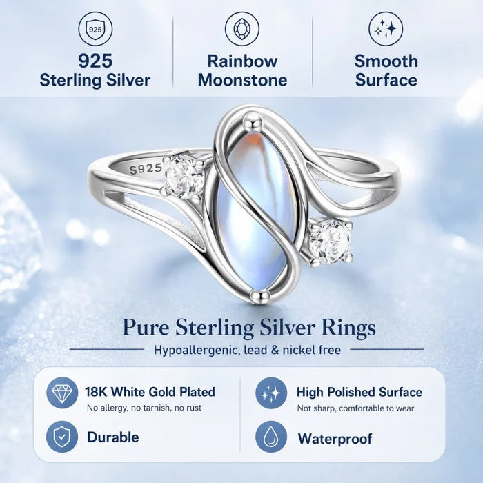 Mystical Rainbow Moonstone Ring