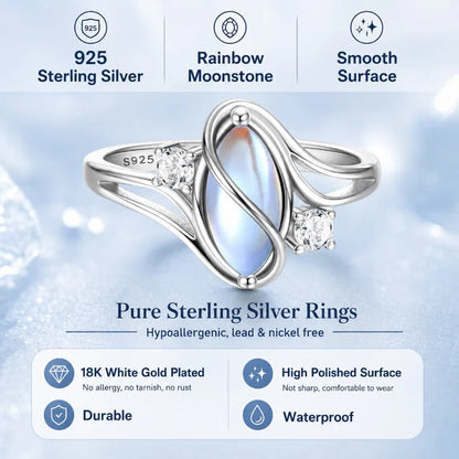Mystical Rainbow Moonstone Ring