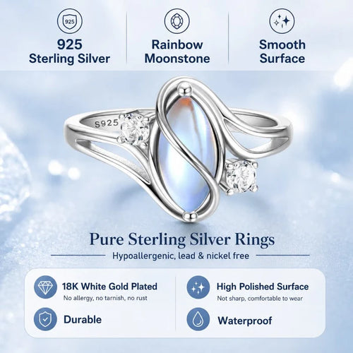 Mystical Rainbow Moonstone Ring