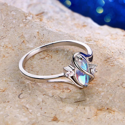 Mystical Rainbow Moonstone Ring