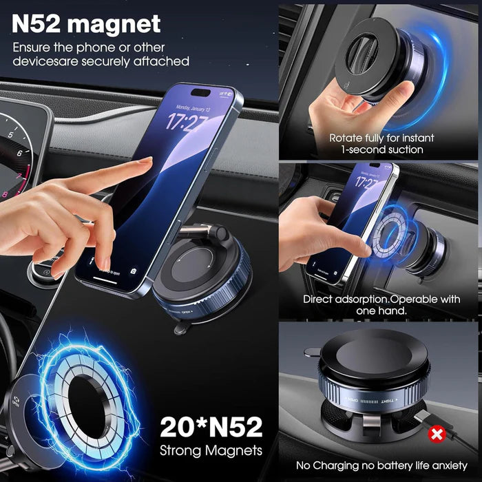 MimiMarket Upgraded 360° Vacuum Magnetic Phone Holders for Car